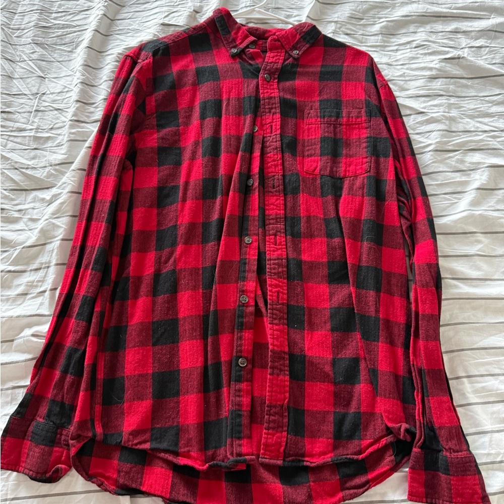 Red & Black Buffalo Plaid Flannel Shirt